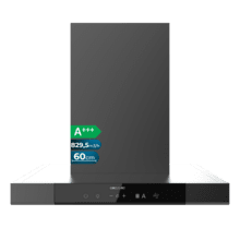 Bolero Flux TT 609500 Slim Dark Inox A+++ Campana Extractora en forma de T de 60 cm de ancho, con 829,5 m³/h de succión, Clase A+++, Hand Movement Control,  Acabado en acero inoxidable Dark, Motor DC, Doble Booster, Heat Sensor, Air Cleanning Function, Filtros Lavables, Opción de filtros de carbono incluídos para recirculación.