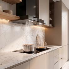 Bolero Flux TT 609500 Slim Dark Inox A+++ Campana Extractora en forma de T de 60 cm de ancho, con 829,5 m³/h de succión, Clase A+++, Hand Movement Control,  Acabado en acero inoxidable Dark, Motor DC, Doble Booster, Heat Sensor, Air Cleanning Function, Filtros Lavables, Opción de filtros de carbono incluídos para recirculación.
