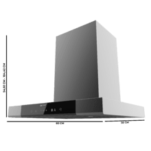 Bolero Flux TT 609500 Slim Dark Inox A+++ Campana Extractora en forma de T de 60 cm de ancho, con 829,5 m³/h de succión, Clase A+++, Hand Movement Control,  Acabado en acero inoxidable Dark, Motor DC, Doble Booster, Heat Sensor, Air Cleanning Function, Filtros Lavables, Opción de filtros de carbono incluídos para recirculación.