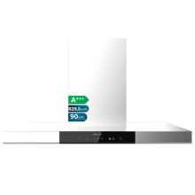 Bolero Flux TT 909500 Slim Inox A+++ Campana Extractora en forma de T de 90 cm de ancho, con 829,5 m³/h de succión, Clase A+++, Hand Movement Control,  Acabado en acero inoxidable, Motor DC, Doble Booster, Heat Sensor, Air Cleanning Function, Filtros Lavables, Opción de filtros de carbono incluídos para recirculación.