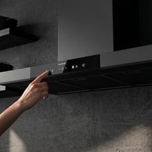 Bolero Flux TT 909500 Slim Dark Inox A+++ Campana Extractora en forma de T de 90 cm de ancho, con 829,5 m³/h de succión, Clase A+++, Hand Movement Control,  Acabado en acero inoxidable Dark, Motor DC, Doble Booster, Heat Sensor, Air Cleanning Function, Filtros Lavables, Opción de filtros de carbono incluídos para recirculación.