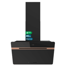 Bolero Flux DT 607500 Matt Black A+++ Cecotec Campana Extractora de 60cm en Cristal negro Mate y Brillante con detalles en color cobre, Chimenea negra, con 717,2m³/h de succión, Clase A+++, Motor BLDC, Control Táctil, Hand Movement Control, Doble Función Booster, Función Air Cleanning, Wifi para utilizar con App, Luz LED, Filtros de aluminio, Opción de filtros de carbono incluídos.