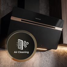 Bolero Flux DT 607500 Matt Black A+++ Cecotec Campana Extractora de 60cm en Cristal negro Mate y Brillante con detalles en color cobre, Chimenea negra, con 717,2m³/h de succión, Clase A+++, Motor BLDC, Control Táctil, Hand Movement Control, Doble Función Booster, Función Air Cleanning, Wifi para utilizar con App, Luz LED, Filtros de aluminio, Opción de filtros de carbono incluídos.