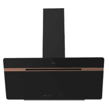 Bolero Flux DT 907500 Matt Black A+++ Cecotec Campana Extractora Decorativa de 90cm en Cristal negro Mate y Brillante con detalles en color cobre, Chimenea negra, con 717,2m³/h de succión, Clase A+++, Motor BLDC, Control Táctil, Hand Movement Control, Doble Función Booster, Función Air Cleanning, Wifi para utilizar con App, Luz LED, Filtros de aluminio, Opción de filtros de carbono incluídos.