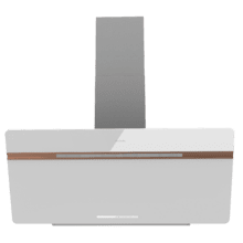 Bolero Flux DT 907500 Matt White A+++ Cecotec Campana Extractora Decorativa de 90cm en Cristal blanco  mate y Brillante con detalles en color cobre, Chimenea inox, con 717,2m³/h de succión, Clase A+++, Motor BLDC, Control Táctil, Hand Movement Control, Doble Función Booster, Función Air Cleanning, Wifi para utilizar con App, Luz LED, Filtros de aluminio, Opción de filtros de carbono incluídos.