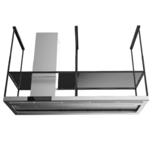 Bolero Flux CCT 1806900 Inox A++ Campana Extractora de Isla Premium de 1,8 metros de ancho, Succión 689,5 m3/h, Clase A++, Motor DC, Doble Booster, Air Cleaning, Heat Sensor y Tecnología Inteligente para Cocinas, Filtros de aluminio y filtro de carbono incluídos.