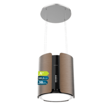 Bolero Flux CRE 385500 Cobre A+ Bolero Flux CRE 385500 Copper A++, Runde 38-cm-Insel-Dunstabzugshaube mit Energieeffizienzklasse A++, DC-Motor, einer Saugleistung von 591,2 m³/h, elegantem Kupfer-Finish, elektronischer Tastensteuerung und inklusivem Aktivkohlefilter.