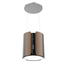 Bolero Flux CRE 385500 Cobre A+ Bolero Flux CRE 385500 Copper A++, Runde 38-cm-Insel-Dunstabzugshaube mit Energieeffizienzklasse A++, DC-Motor, einer Saugleistung von 591,2 m³/h, elegantem Kupfer-Finish, elektronischer Tastensteuerung und inklusivem Aktivkohlefilter.