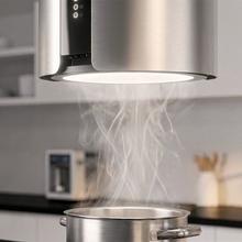 Bolero Flux CRE 385500 Inox A+ Bolero Flux CRE 385500 Inox A+, Runde 38-cm-Insel-Dunstabzugshaube mit Energieeffizienzklasse A+, DC-Motor, einer Saugleistung von 591,2 m³/h, hochwertigem Edelstahl-Finish, elektronischer Tastensteuerung und inklusivem Aktivkohlefilter.