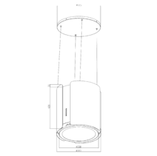 Bolero Flux CRE 385500 Inox A+ Campana colgante redonda de 38cm de diametro, Clase A+, Motor DC, Succión 591,2m3/h, Acabado en Acero Inoxidable,  Control de botones electrónicos, Filtro de Carbono.