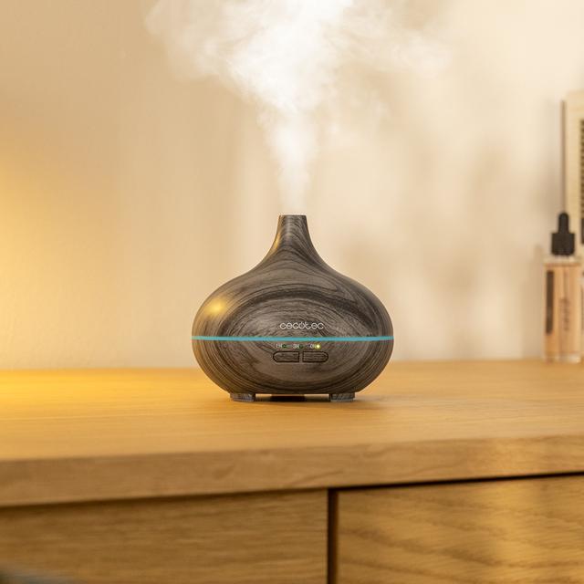 Pure Aroma 150 Yin Grey Humidificador ultrasónico con difusor de aromas, depósito de hasta 150 ml y 7 colores LED.