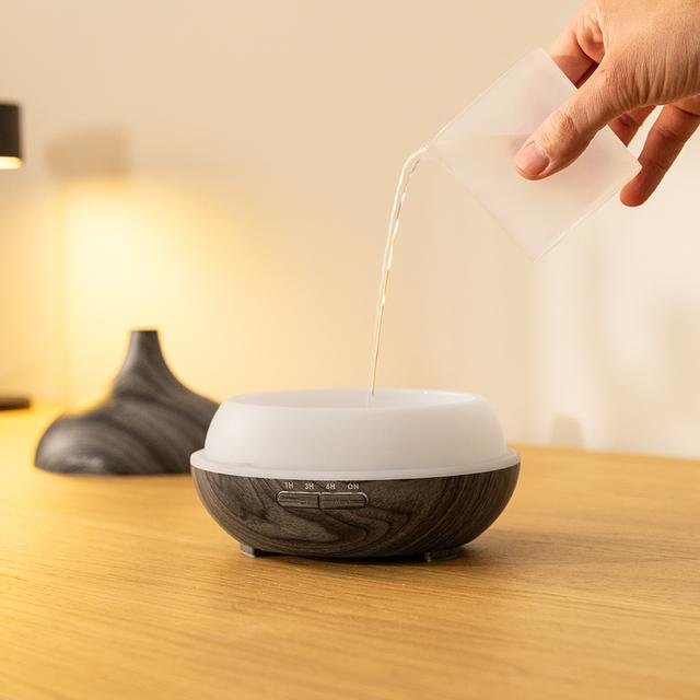 Pure Aroma 300 Yin Grey Humidificador ultrasónico con difusor de aromas, depósito de hasta 300 ml y 7 colores LED.