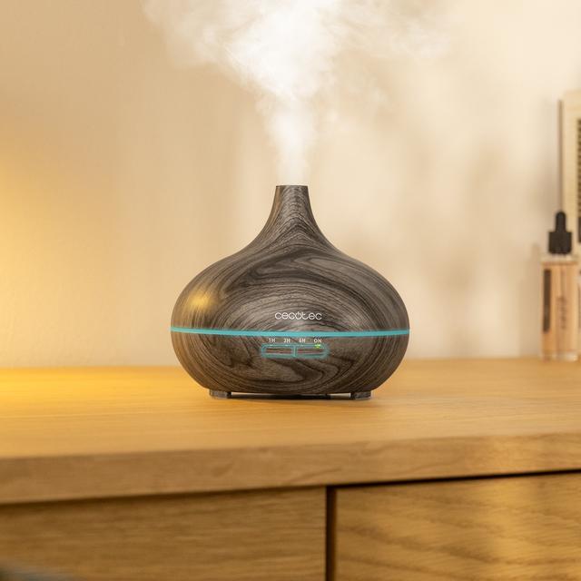 Pure Aroma 300 Yin Grey Humidificador ultrasónico con difusor de aromas, depósito de hasta 300 ml y 7 colores LED.