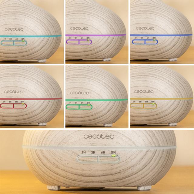 Pure Aroma 300 Yang White Humidificador ultrasónico con difusor de aromas, depósito de hasta 300 ml y 7 colores LED.