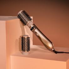 CeramicCare 2in1 Gyro Escova de ar de 1000 W com cabeça de escova dupla de cerâmica, função rotativa e iónica, visor de temperatura e cabo de 360°.