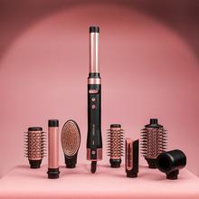 CeramicCare 8in1 AirGlam Gyro Moldeador de pelo con 8 cabezales para alisar, moldear y rizar tu cabello, motor brushless, función rotativa y revestimiento de cerámica y queratina