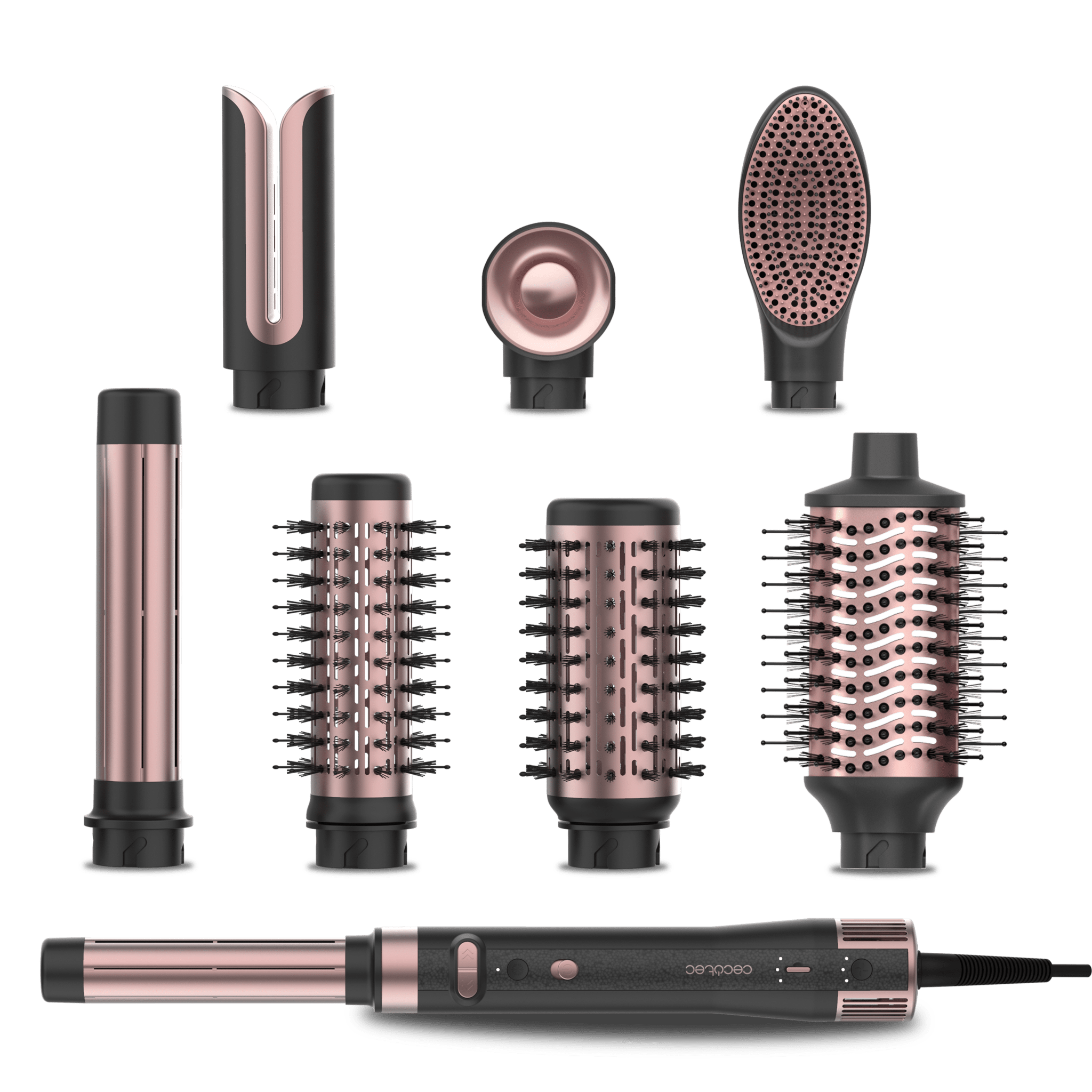 CeramicCare 8in1 AirGlam Gyro Moldeador de pelo con 8 cabezales para alisar, moldear y rizar tu cabello, motor brushless, función rotativa y revestimiento de cerámica y queratina