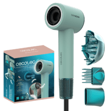 DryNova 3en1 Menta Secador de Pelo Brushless Compacto y Ligero con Potente Motor de 1600 W, 110,000 RPM, 3 accesorios, Silencioso y Duradero, con Generador de Iones y Múltiples Ajustes