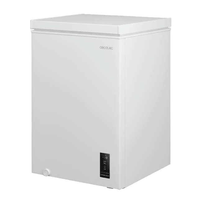 Bolero CoolMarket Chest 99P White E Cecotec - Congelador Horizontal 99L, Cesta con asas, Control Electrónico LED, Muy Silencioso 38dB, UltraContact D-Cool, Dual Function, Puerta ZeroG (80º-30º), Fast Freezing y Diseño Compacto