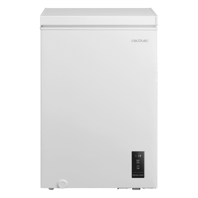 Bolero CoolMarket Chest 99P White E Cecotec - Congelador Horizontal 99L, Cesta con asas, Control Electrónico LED, Muy Silencioso 38dB, UltraContact D-Cool, Dual Function, Puerta ZeroG (80º-30º), Fast Freezing y Diseño Compacto