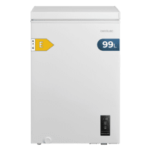 Bolero CoolMarket Chest 99P White E Cecotec - Congelador Horizontal 99L, Cesta con asas, Control Electrónico LED, Muy Silencioso 38dB, UltraContact D-Cool, Dual Function, Puerta ZeroG (80º-30º), Fast Freezing y Diseño Compacto