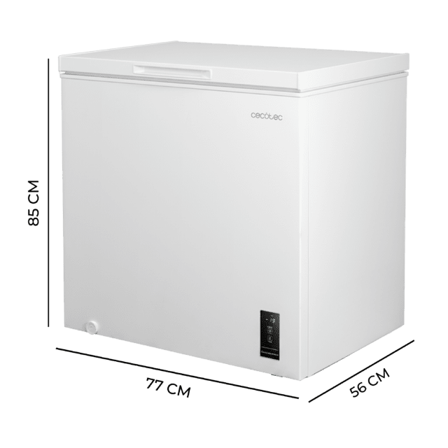 Bolero CoolMarket Chest 198P White E Cecotec - Congelador Horizontal 198L, Cesta con asas, Control Electrónico LED, UltraContact D-Cool, Dual Function, Puerta ZeroG (80º-30º), Fast Freezing y Diseño Compacto