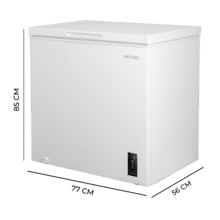 Bolero CoolMarket Chest 198P White E Cecotec - Congelador Horizontal 198L, Cesta con asas, Control Electrónico LED, UltraContact D-Cool, Dual Function, Puerta ZeroG (80º-30º), Fast Freezing y Diseño Compacto