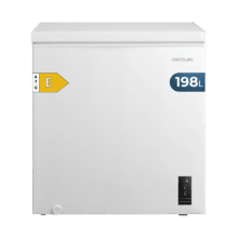 Bolero CoolMarket Chest 198P White E Cecotec - Congelador Horizontal 198L, Cesta con asas, Control Electrónico LED, UltraContact D-Cool, Dual Function, Puerta ZeroG (80º-30º), Fast Freezing y Diseño Compacto