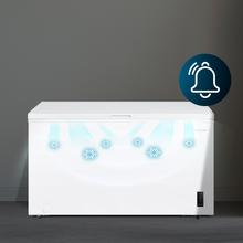 Bolero CoolMarket Chest 418P White E Cecotec Bolero CoolMarket Chest 418P White E - Congelador Horizontal 418L, Cesta con asas, Control Electrónico LED, Ruedas EasyMove, UltraContact D-Cool, Dual Function, Puerta ZeroG (80º-30º) y Fast Freezing.