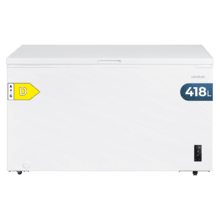 Bolero CoolMarket Chest 418P White E Cecotec Bolero CoolMarket Chest 418P White E - Congelador Horizontal 418L, Cesta con asas, Control Electrónico LED, Ruedas EasyMove, UltraContact D-Cool, Dual Function, Puerta ZeroG (80º-30º) y Fast Freezing.