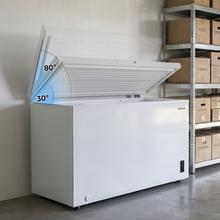 Bolero CoolMarket Chest 418P White E Cecotec Bolero CoolMarket Chest 418P White E - Congelador Horizontal 418L, Cesta con asas, Control Electrónico LED, Ruedas EasyMove, UltraContact D-Cool, Dual Function, Puerta ZeroG (80º-30º) y Fast Freezing.