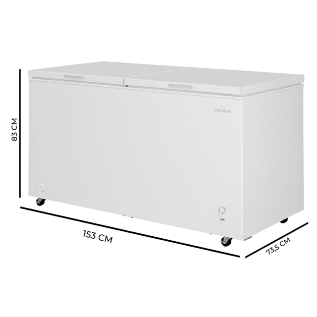 Bolero CoolMarket Chest Duo 508M White E Congelador Horizontal 508L, UltraContact D-Cool, Ruedas EasyMove, Dual Function, Puerta ZeroG (80º-30º), Dual Function, Doble Puerta y Doble Cesta
