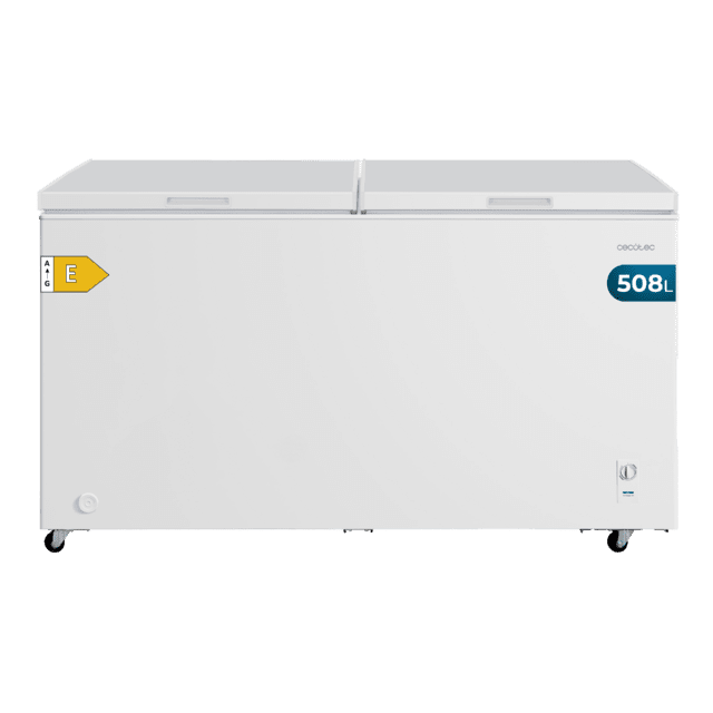 Bolero CoolMarket Chest Duo 508M White E Congelador Horizontal 508L, UltraContact D-Cool, Ruedas EasyMove, Dual Function, Puerta ZeroG (80º-30º), Dual Function, Doble Puerta y Doble Cesta