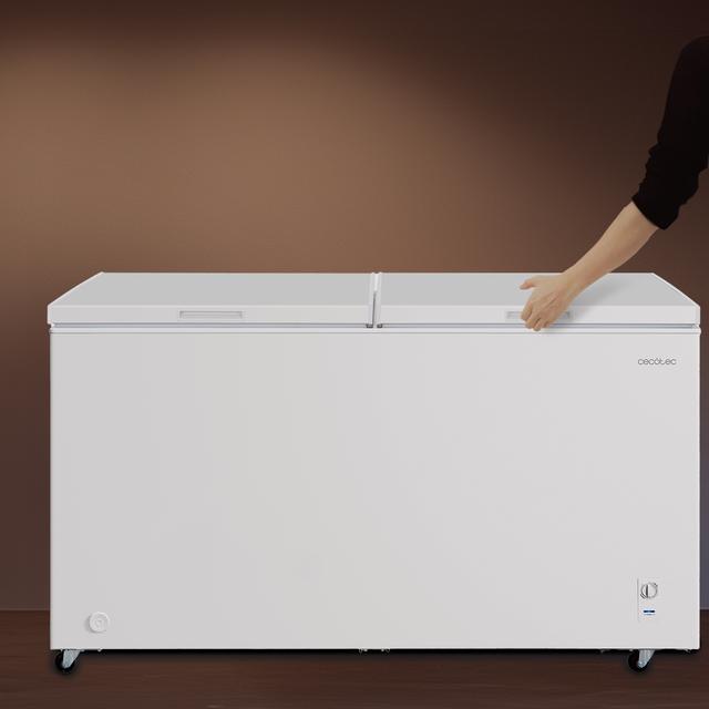 Bolero CoolMarket Chest Duo 508M White E Congelador Horizontal 508L, UltraContact D-Cool, Ruedas EasyMove, Dual Function, Puerta ZeroG (80º-30º), Dual Function, Doble Puerta y Doble Cesta