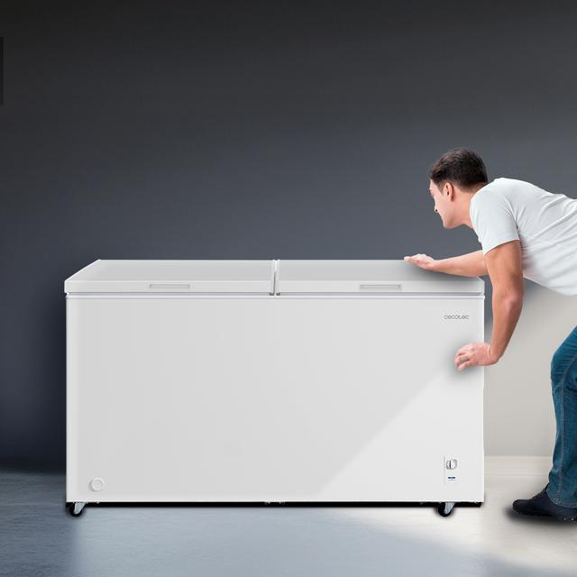 Bolero CoolMarket Chest Duo 508M White E Congelador Horizontal 508L, UltraContact D-Cool, Ruedas EasyMove, Dual Function, Puerta ZeroG (80º-30º), Dual Function, Doble Puerta y Doble Cesta