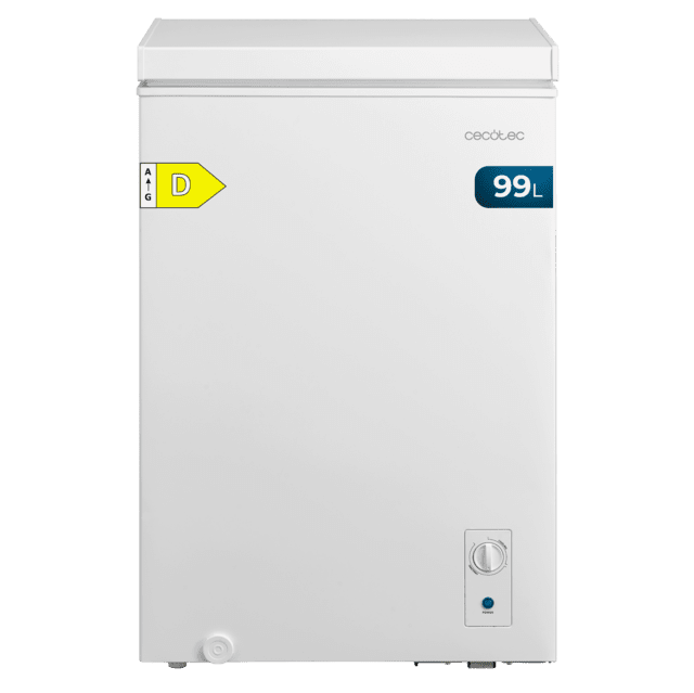 Bolero CoolMarket Chest 99M White D Cecotec Bolero CoolMarket Chest 99M White D - Congelador Horizontal 99L, Cesta con asas, Control Mecánico LED, Muy Silencioso 38dB, UltraContact D-Cool, Dual Function, Puerta ZeroG (80º-30º), Fast Freezing y Diseño Compacto