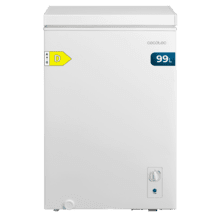Bolero CoolMarket Chest 99M White D Cecotec Bolero CoolMarket Chest 99M White D - Congelador Horizontal 99L, Cesta con asas, Control Mecánico LED, Muy Silencioso 38dB, UltraContact D-Cool, Dual Function, Puerta ZeroG (80º-30º), Fast Freezing y Diseño Compacto
