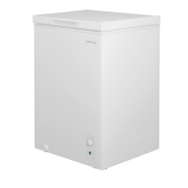 Bolero CoolMarket Chest 99M White D Cecotec Bolero CoolMarket Chest 99M White D - Congelador Horizontal 99L, Cesta con asas, Control Mecánico LED, Muy Silencioso 38dB, UltraContact D-Cool, Dual Function, Puerta ZeroG (80º-30º), Fast Freezing y Diseño Compacto