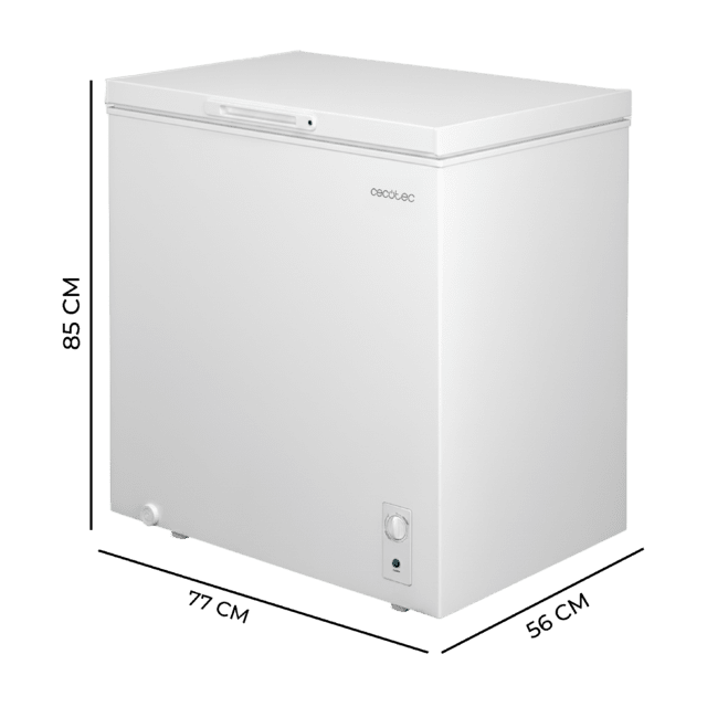 Bolero CoolMarket Chest 198M White D Cecotec - Congelador Horizontal 198L, Cesta con asas, Control Mecánico, UltraContact D-Cool, Dual Function, Puerta ZeroG (80º-30º), Fast Freezing y Diseño Compacto