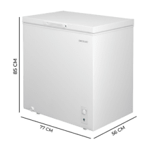 Bolero CoolMarket Chest 198M White D Cecotec - Congelador Horizontal 198L, Cesta con asas, Control Mecánico, UltraContact D-Cool, Dual Function, Puerta ZeroG (80º-30º), Fast Freezing y Diseño Compacto