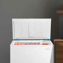 Bolero CoolMarket Chest 198M White D Cecotec - Congelador Horizontal 198L, Cesta con asas, Control Mecánico, UltraContact D-Cool, Dual Function, Puerta ZeroG (80º-30º), Fast Freezing y Diseño Compacto