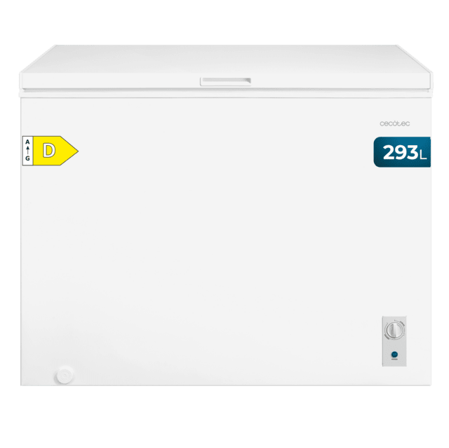 Bolero CoolMarket Chest 293M White D Congelador Horizontal 293L, Cesta con asas, Clase D, Control Electrónico LED, UltraContact D-Cool, Dual Function, Puerta ZeroG (80º-30º), Fast Freezing y Diseño Compacto