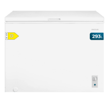 Bolero CoolMarket Chest 293M White D Congelador Horizontal 293L, Cesta con asas, Clase D, Control Electrónico LED, UltraContact D-Cool, Dual Function, Puerta ZeroG (80º-30º), Fast Freezing y Diseño Compacto