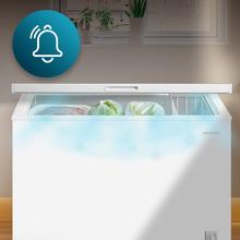 Bolero CoolMarket Chest 293M White D Congelador Horizontal 293L, Cesta con asas, Clase D, Control Electrónico LED, UltraContact D-Cool, Dual Function, Puerta ZeroG (80º-30º), Fast Freezing y Diseño Compacto