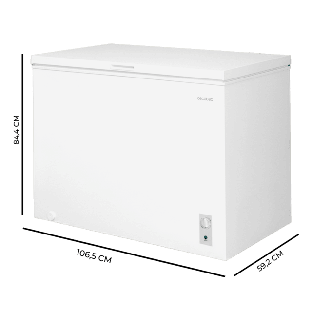 Bolero CoolMarket Chest 293M White D Congelador Horizontal 293L, Cesta con asas, Clase D, Control Electrónico LED, UltraContact D-Cool, Dual Function, Puerta ZeroG (80º-30º), Fast Freezing y Diseño Compacto