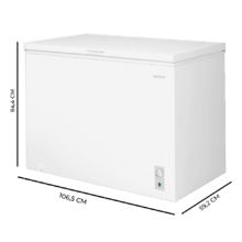 Bolero CoolMarket Chest 293M White D Congelador Horizontal 293L, Cesta con asas, Clase D, Control Electrónico LED, UltraContact D-Cool, Dual Function, Puerta ZeroG (80º-30º), Fast Freezing y Diseño Compacto