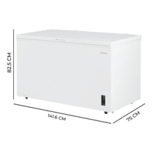 Bolero CoolMarket Chest 418P White D Cecotec - Congelador Horizontal 418L, Cesta con asas, Control Electrónico LED, Ruedas EasyMove, Clase Energética D, UltraContact D-Cool, Dual Function, Puerta ZeroG (80º-30º) y Fast Freezing.