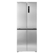 Bolero CoolMarket 4D 394 Inox E Réfrigérateur 4 portes, capacité 394 litres, compresseur Inverter, tiroir à température variable, NoFrost, MultiAirFlow, fonction ATT antibactérienne, fonctions FastCool et FastFreeze, mode Vacances, alarme de porte, ouverture facile à 90º, classe E, affichage extérieur