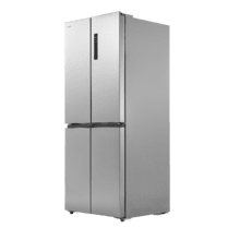 Bolero CoolMarket 4D 394 Inox E Réfrigérateur 4 portes, capacité 394 litres, compresseur Inverter, tiroir à température variable, NoFrost, MultiAirFlow, fonction ATT antibactérienne, fonctions FastCool et FastFreeze, mode Vacances, alarme de porte, ouverture facile à 90º, classe E, affichage extérieur