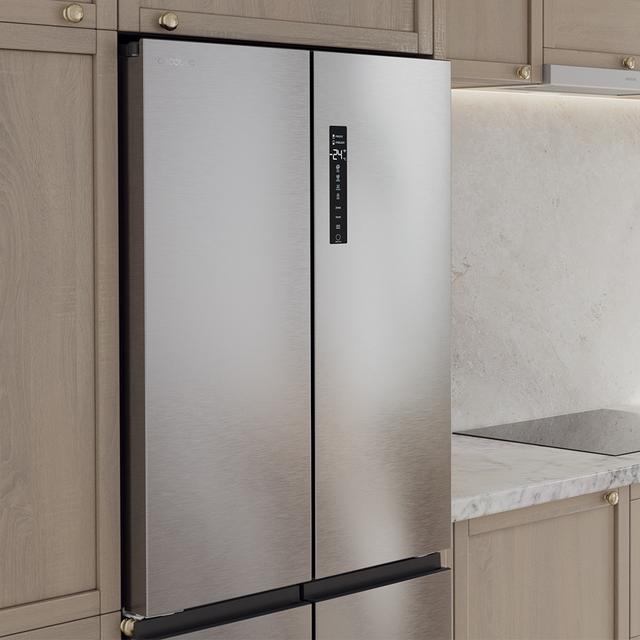 Bolero CoolMarket 4D 394 Inox E Frigorífico 4 Puertas, Capacidad 394 Litros, Compresor Inverter, Cajón Temperatura Variable, NoFrost, MultiAirFlow, ATT Antibacterias, Funciones FastCool y FastFreeze, Modo Vacaciones, Alarma puerta, Apertura Fácil a 90º,  Clase E, Display Exterior